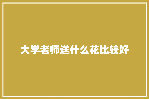 大学老师送什么花比较好