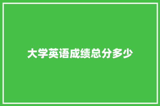 大学英语成绩总分多少 未命名