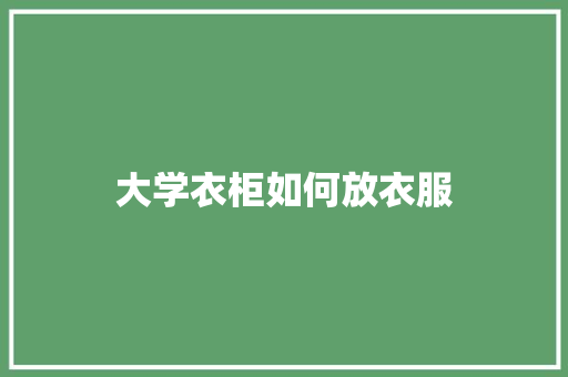 大学衣柜如何放衣服