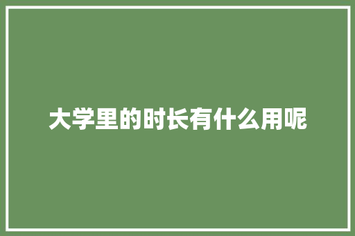 大学里的时长有什么用呢 未命名