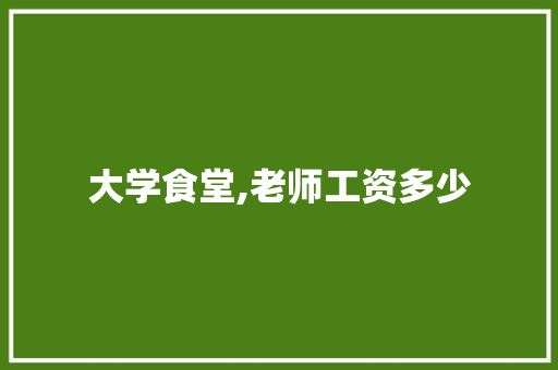 大学食堂,老师工资多少 未命名