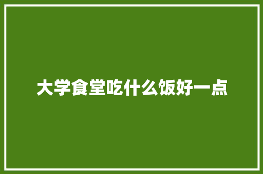 大学食堂吃什么饭好一点 未命名