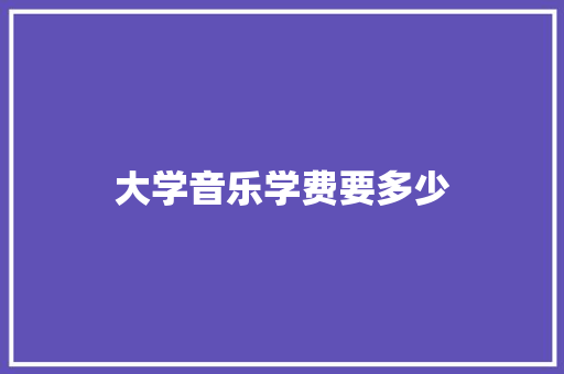 大学音乐学费要多少