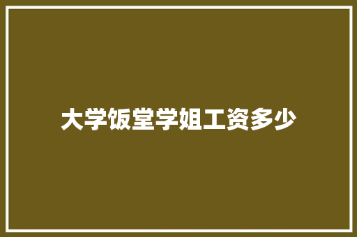 大学饭堂学姐工资多少 未命名