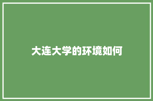 大连大学的环境如何