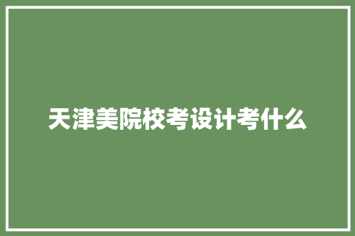 天津美院校考设计考什么 未命名