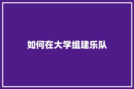 如何在大学组建乐队 未命名