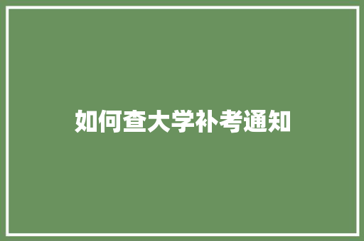 如何查大学补考通知