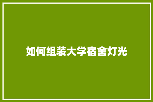 如何组装大学宿舍灯光 未命名