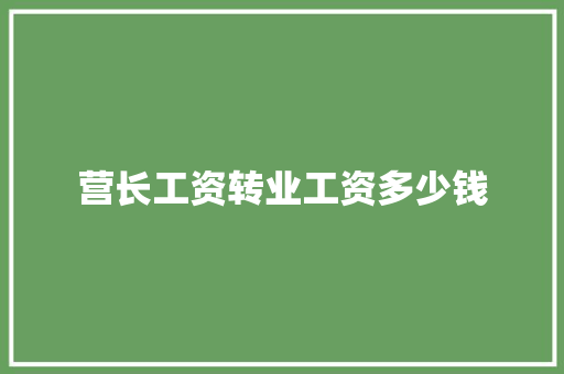 营长工资转业工资多少钱 未命名