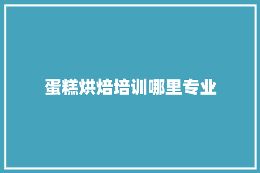 蛋糕烘焙培训哪里专业 未命名