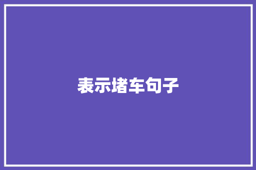 表示堵车句子 未命名