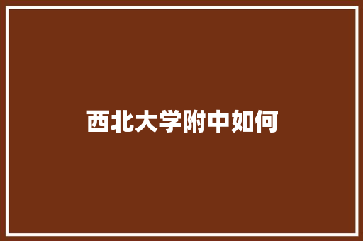 西北大学附中如何 未命名