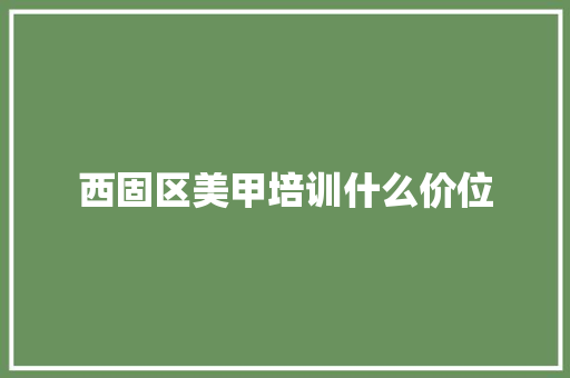 西固区美甲培训什么价位