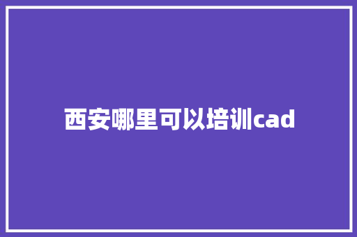 西安哪里可以培训cad 未命名