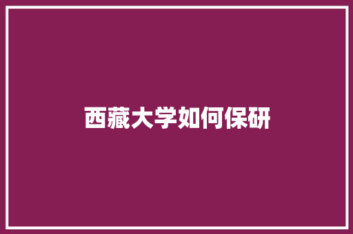 西藏大学如何保研 未命名