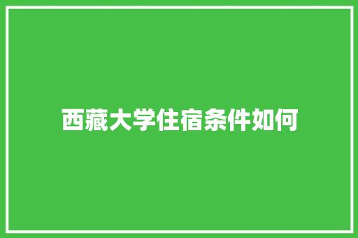 西藏大学住宿条件如何