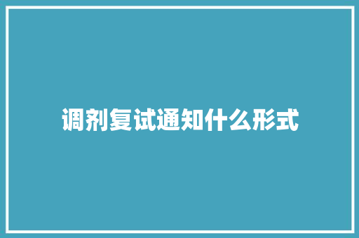 调剂复试通知什么形式