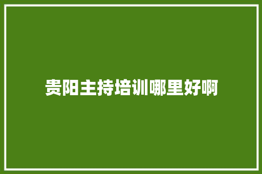 贵阳主持培训哪里好啊 未命名