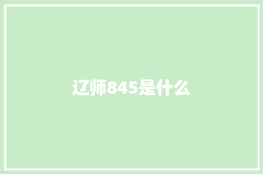 辽师845是什么 未命名