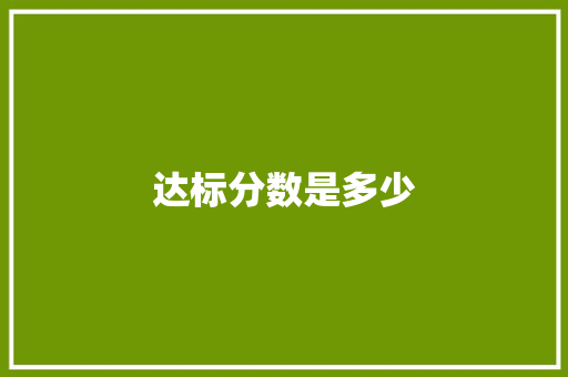 达标分数是多少 未命名