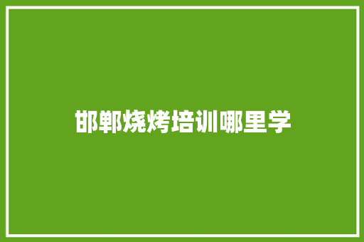 邯郸烧烤培训哪里学 未命名