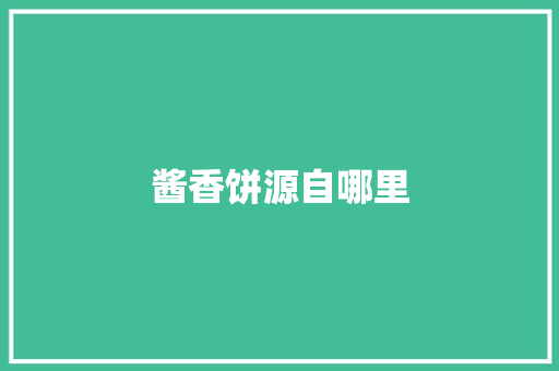 酱香饼源自哪里 未命名