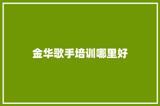 金华歌手培训哪里好 未命名