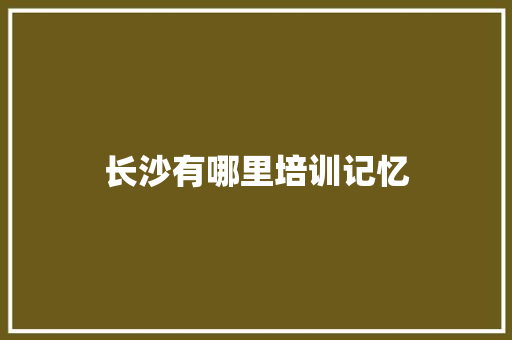 长沙有哪里培训记忆 未命名