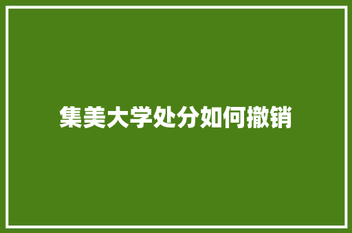 集美大学处分如何撤销 未命名