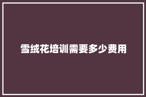 雪绒花培训需要多少费用 未命名