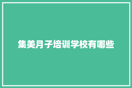 集美月子培训学校有哪些