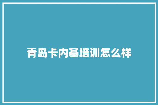 青岛卡内基培训怎么样 未命名