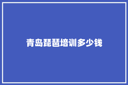 青岛琵琶培训多少钱