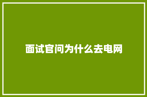 面试官问为什么去电网 未命名