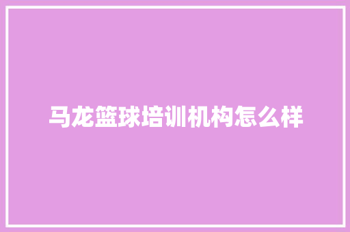 马龙篮球培训机构怎么样 未命名