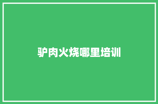 驴肉火烧哪里培训 未命名