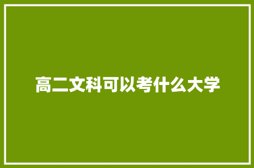 高二文科可以考什么大学