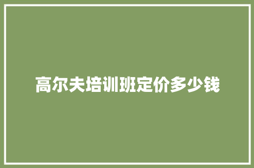 高尔夫培训班定价多少钱 未命名