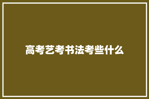 高考艺考书法考些什么 未命名