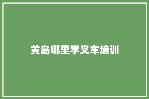 黄岛哪里学叉车培训