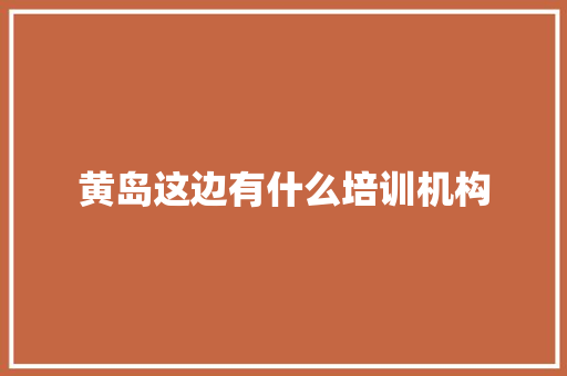 黄岛这边有什么培训机构 未命名