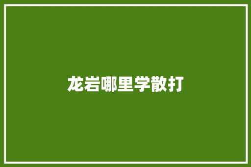 龙岩哪里学散打