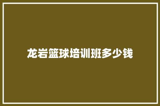 龙岩篮球培训班多少钱 未命名