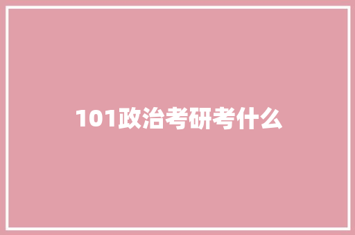 101政治考研考什么