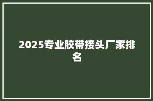 2025专业胶带接头厂家排名