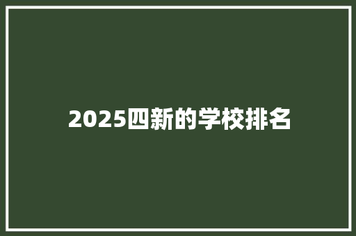 2025四新的学校排名 未命名