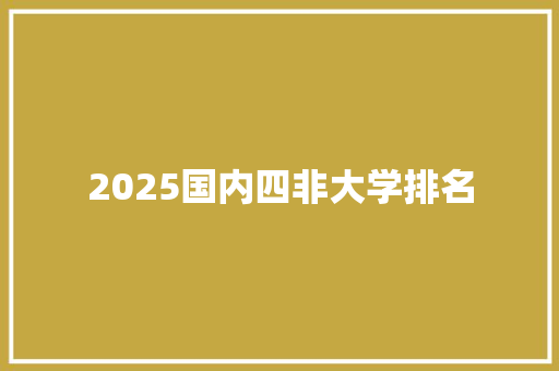 2025国内四非大学排名 未命名