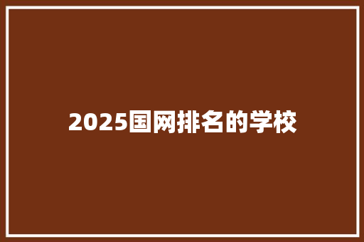 2025国网排名的学校 未命名