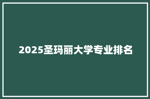 2025圣玛丽大学专业排名